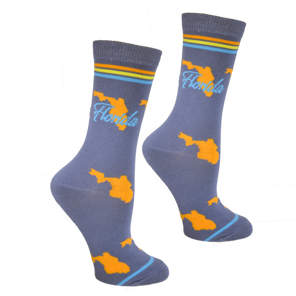 Florida Shapes in Blue and Orange Women's Socks