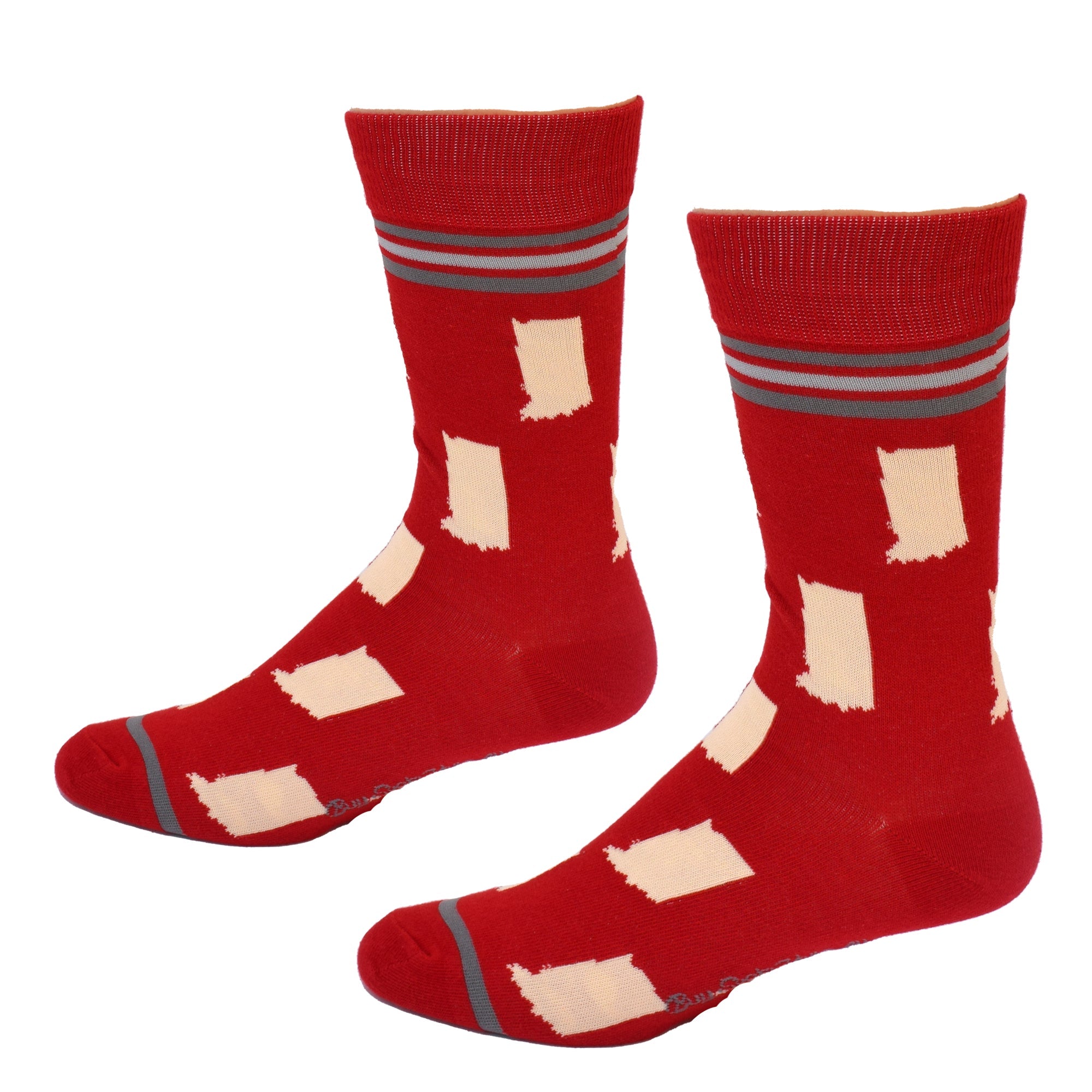 Indiana State Shapes Crimson and Cream Men's Socks