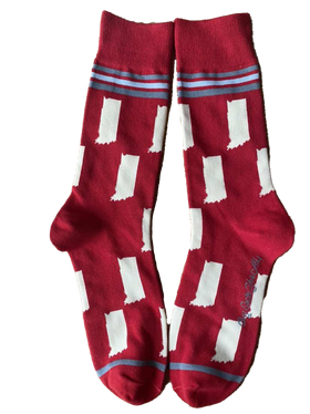 Indiana State Shapes Crimson and Cream Men's Socks