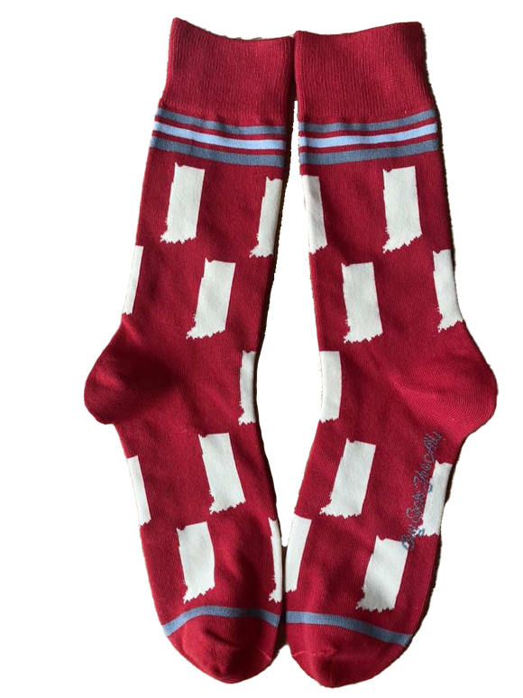 Indiana State Shapes Crimson and Cream Men's Socks