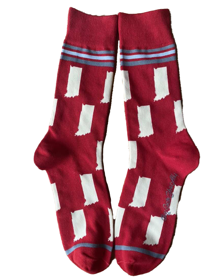 Indiana State Shapes Crimson and Cream Men's Socks