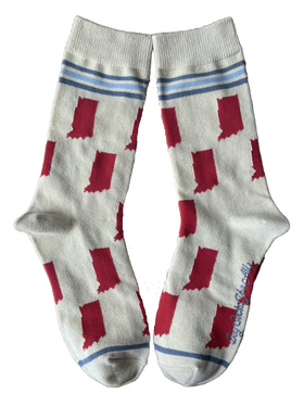 Indiana State Shapes Crimson and Cream Women's Socks