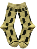 Indiana State Shapes Gold and Black Women's Socks-1