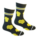 Wisconsin Shapes in Green and Yellow Men's Socks-2