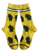 Wisconsin Shapes in Green and Yellow Women's Socks-1