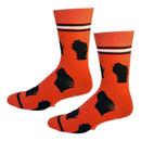 Wisconsin Shapes in Red and Black Men's Socks-2