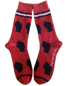 Wisconsin Shapes in Red and Black Men's Socks-1