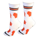 Wisconsin Shapes in Red and White Women's Socks-3