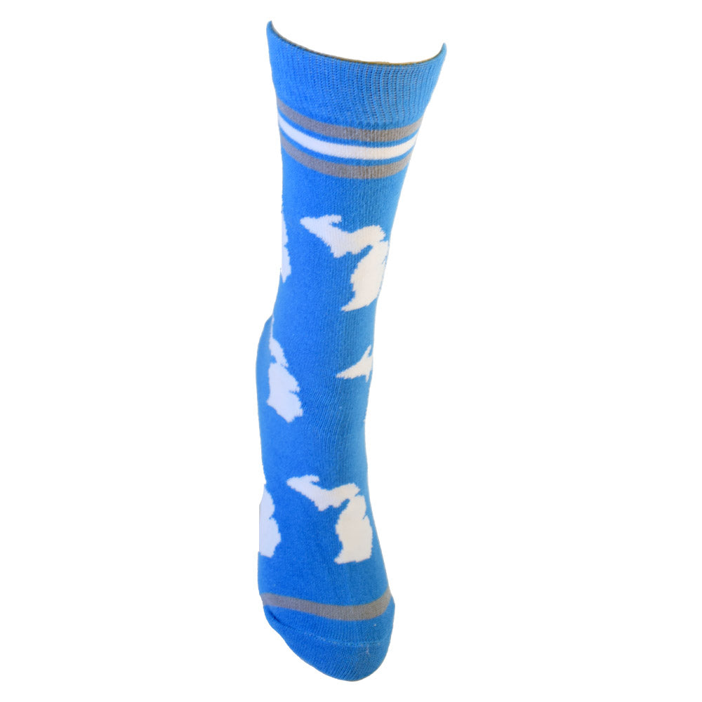 Michigan Shapes in Blue and White Women's Socks