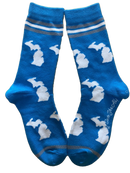 Michigan Shapes in Blue and White Women's Socks-1
