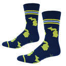 Michigan Shapes in Blue and Yellow Men's Socks-3
