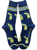Michigan Shapes in Blue and Yellow Men's Socks-1