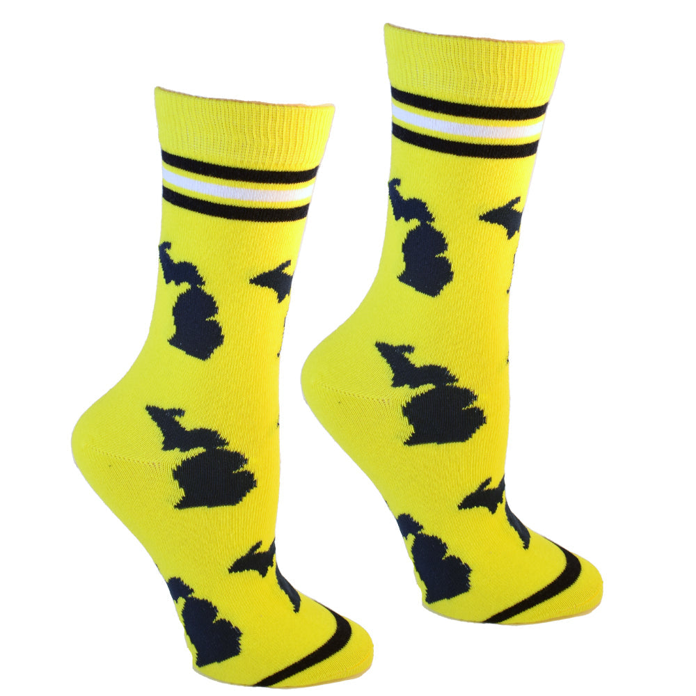 Michigan Shapes in Blue and Yellow Women's Socks