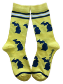 Michigan Shapes in Blue and Yellow Women's Socks-1