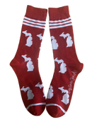 Michigan Shapes in Red and White Men's Socks-1