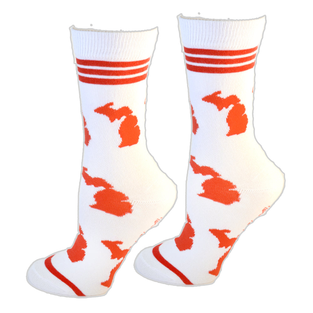 Michigan Shapes in Red and White Women's Socks