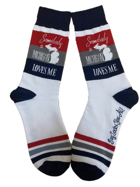 Somebody in Michigan Loves Me Men's Socks