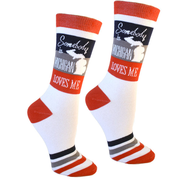 Somebody in Michigan Loves Me Women's Socks