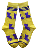 Louisiana Shapes in Purple and Gold Women's Socks-1