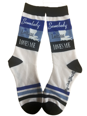 Somebody in Louisiana Loves Me Women's Socks