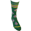 Fleur de Lis Shapes Yellow, Green and Purple Men's Socks-2