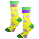 Fleur de Lis Shapes Yellow, Green and Purple Women's Socks-3