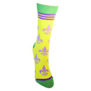 Fleur de Lis Shapes Yellow, Green and Purple Women's Socks-4