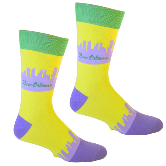New Orleans Louisiana Skyline Men's Sock