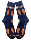 Illinois Shapes in Blue and Orange Men's Socks-1