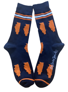 Illinois Shapes in Blue and Orange Men's Socks