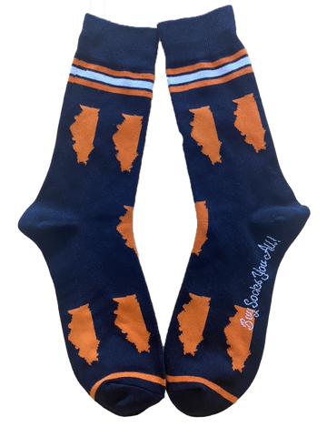 Illinois Shapes in Blue and Orange Men's Socks