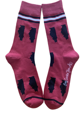 Illinois Shapes in Red and Black Men's Socks