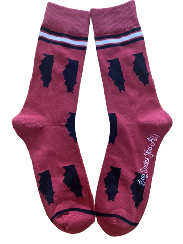 Illinois Shapes in Red and Black Men's Socks