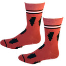 Illinois Shapes in Red and Black Men's Socks-4