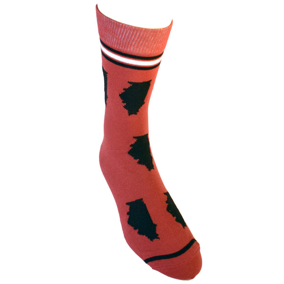 Illinois Shapes in Red and Black Men's Socks