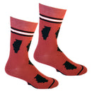 Illinois Shapes in Red and Black Men's Socks-3