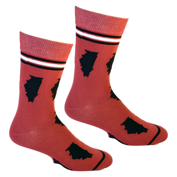 Illinois Shapes in Red and Black Men's Socks