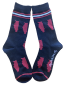 Illinois Shapes in Red and Black Women's Socks-1