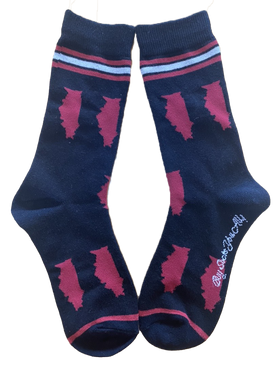 Illinois Shapes in Red and Black Women's Socks