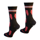 Illinois Shapes in Red and Black Women's Socks-3