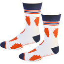 Illinois Shapes in Red White and Blue Men's Socks-3