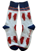 Illinois Shapes in Red White and Blue Men's Socks-1