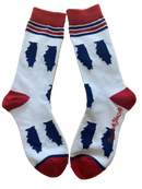 Illinois Shapes in Red, White and Blue Women's Socks-1
