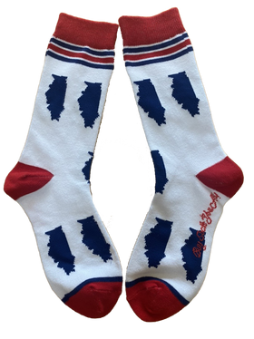 Illinois Shapes in Red, White and Blue Women's Socks
