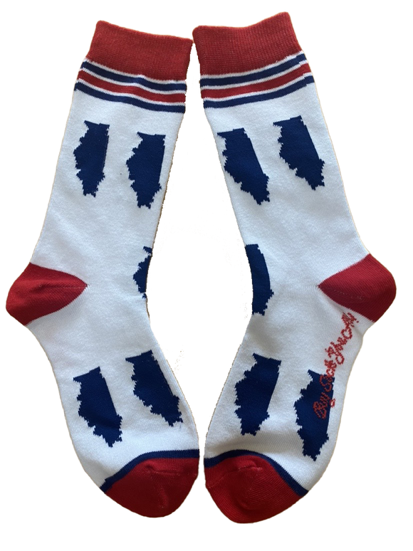 Illinois Shapes in Red, White and Blue Women's Socks