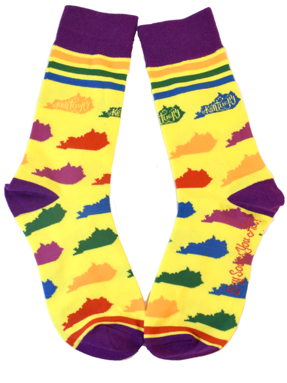 Kentucky Shapes in Rainbow Men's Socks