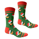 Bourbon Glasses with Santa Hats Men's Socks-2