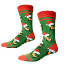 Bourbon Glasses with Santa Hats Men's Socks-3