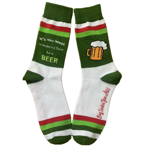 Its the Most Wonderful Time for a Beer Men's Socks