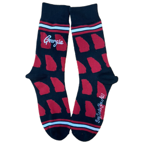 Georgia Shapes in Black and Red Men's Socks